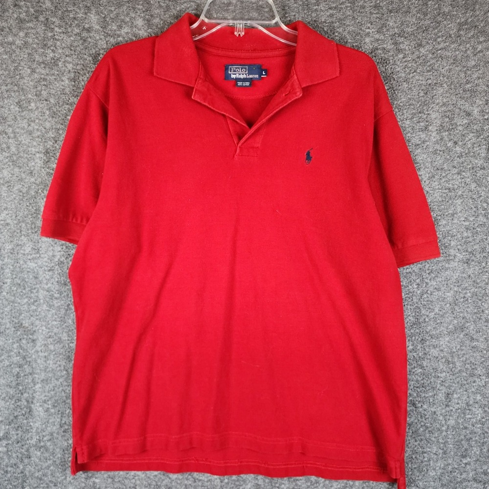 Polo Ralph Lauren Polo Shirt Mens L Red Short Sleeve Pony Logo EUC